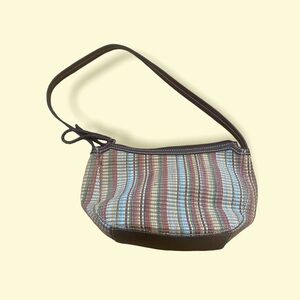 Y2k boho striped baguette purse